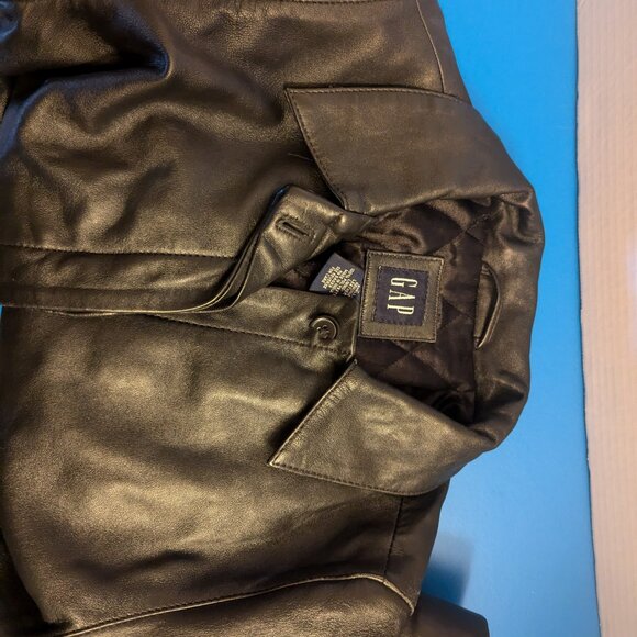 Youth Vintage Gap Leather Jacket L - Picture 5 of 10